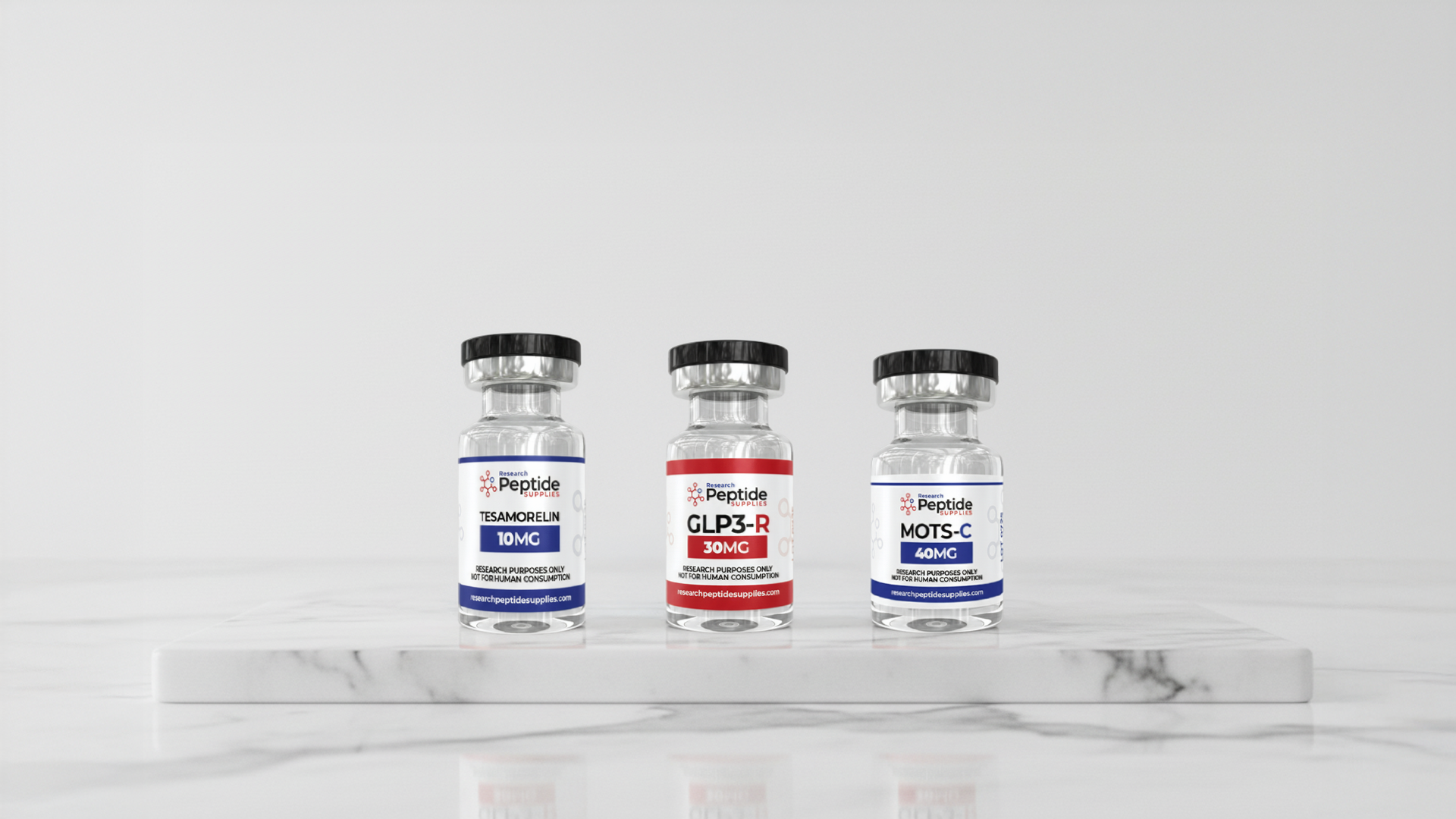 Research peptide vials